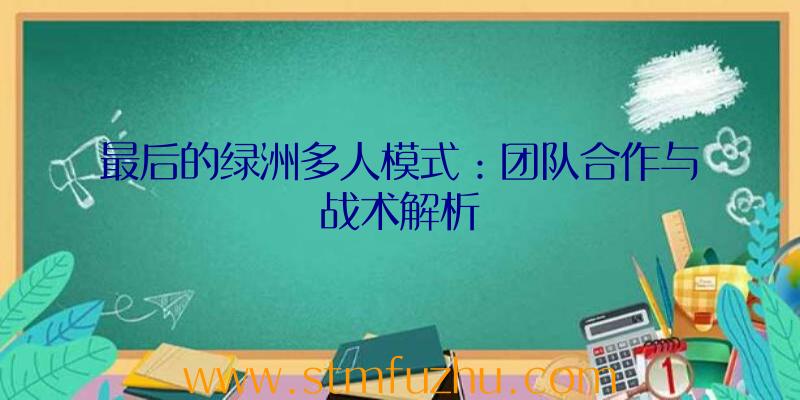 最后的绿洲多人模式：团队合作与战术解析